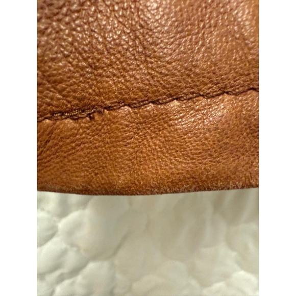 Francesco Savoia Brown Italian Leather Collared Jacket Front Zipper Size 54/44 - Picture 12 of 16